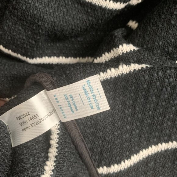 Marine Layer Birdseye Coat Real Black White Womens Extra Small XS Stripe - Picture 7 of 8